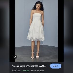 NWT Amsale Ivory Off White Floral Rose Fil-coupé Strapless Dress LW166 size 14